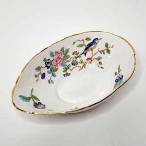 Vintage Aynsley Pembroke Egg Shaped Bowl Candy Nuts Trinkets Dish Birds Flowers